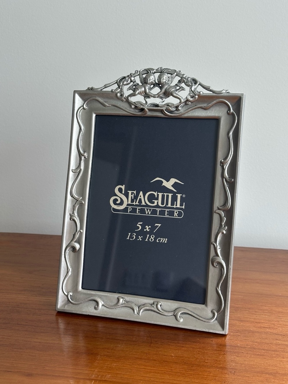 Vintage Seagull Pewter Cherub Picture Frame - Made in Canada - Angel Whimsigoth